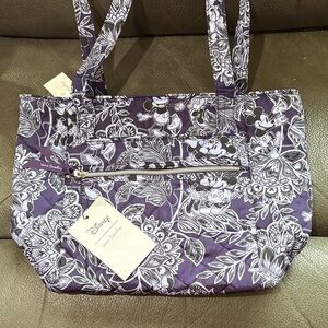 Vera Bradley small vera tote in Disney Mickey and Minnie flirty floral tonal